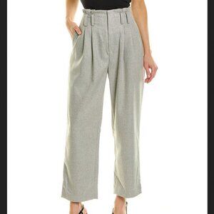 *NEW Ronny Kobo Nelson Pleated High Rise Crop Pants Grey Size Small